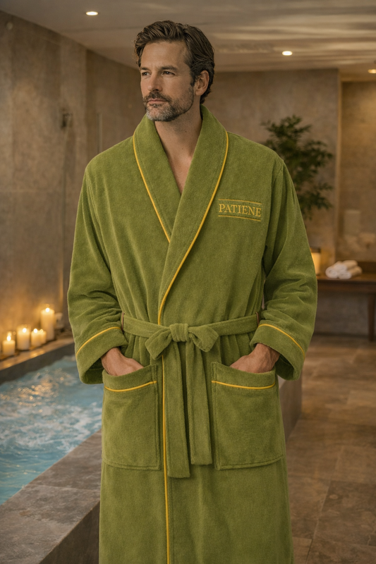 Patiene Olivgrön Badrock/Morgonrock